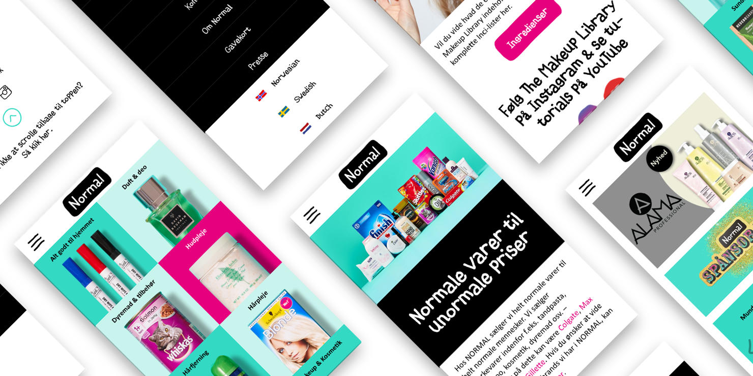 Mobile view of Normal's website