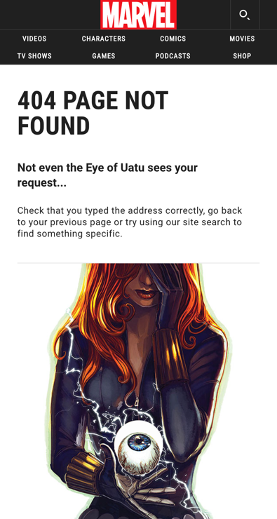 Example of an alternative 404 page