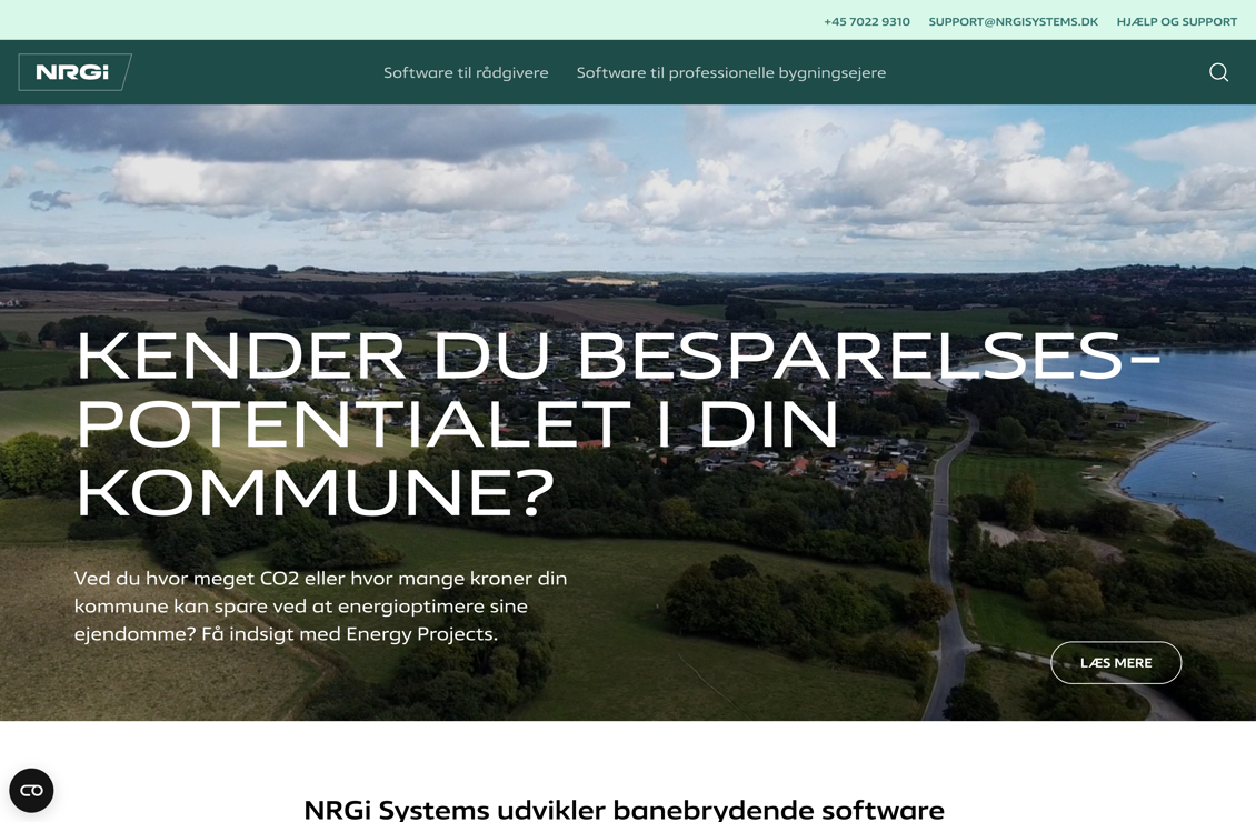 NRGi systems hjemmeside