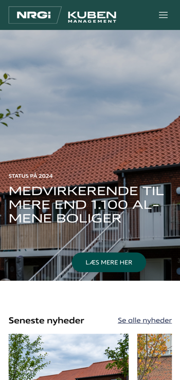 NRGI Kubenmanagement - mobilvisning af hjemmeside