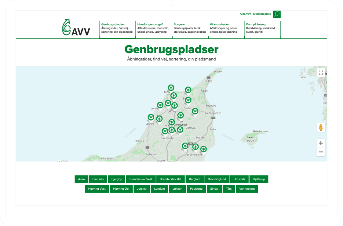 Recycling centers overview – desktop