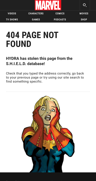 Example of an alternative 404 page