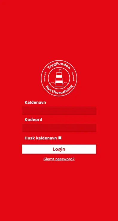 login screen til kystlivredning