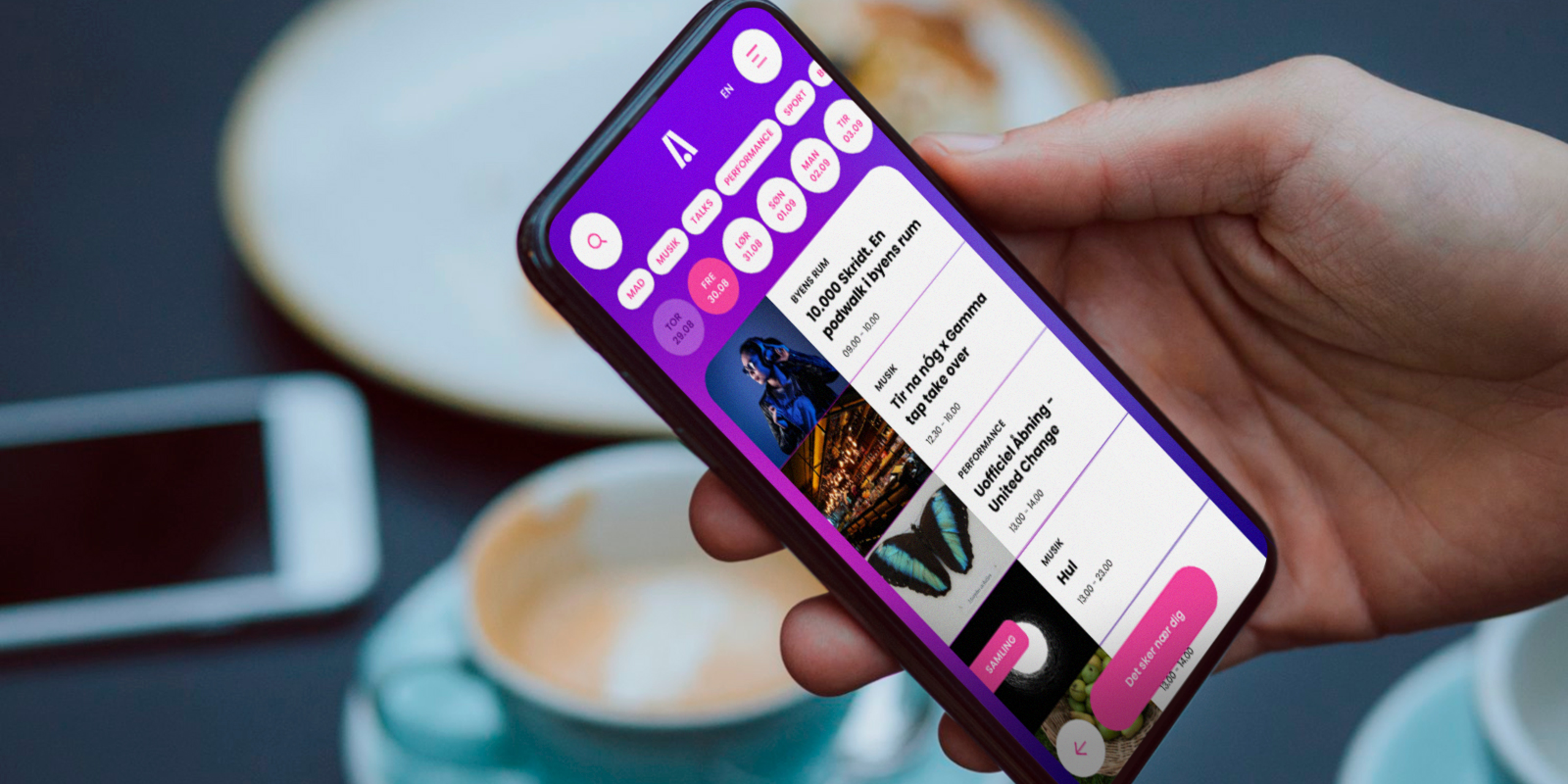 event app med programvisning